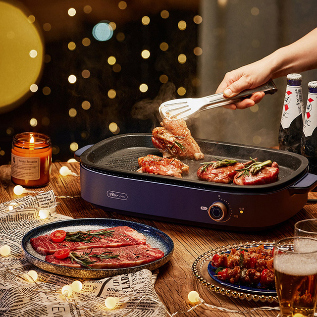 이동식 플레이트가 있는 전기 그릴