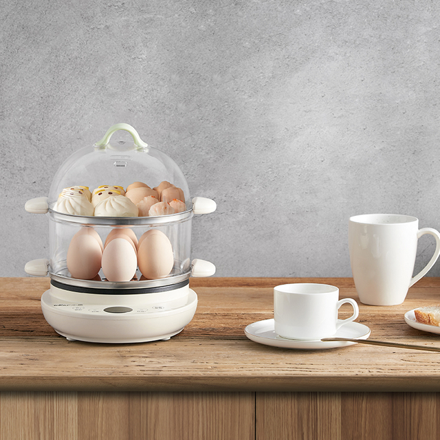 프라이팬이있는 전기 계란 보일러