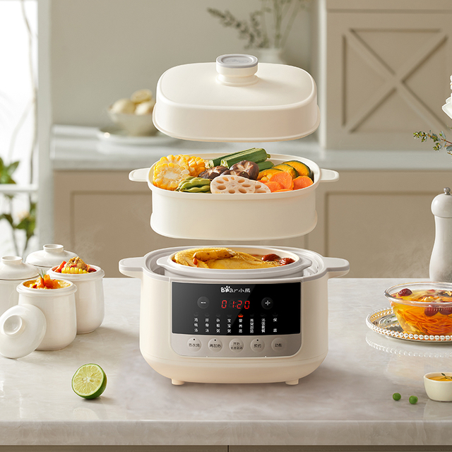 2.5L 다기능 eletric 스튜 포트 흰 도자기