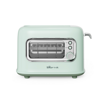 보이는 유리창 2조각 미니 빵 토스터